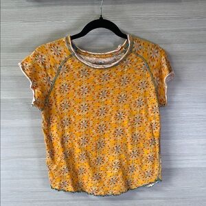 NATURAL LIFE Abstract Floral Print Short Sleeve Tee Size Small